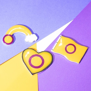 Intersex Pride Pin Set, LGBTQ+, Handmade