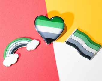 Aromantic Pride Pin Set, LGBTQ+, Handmade