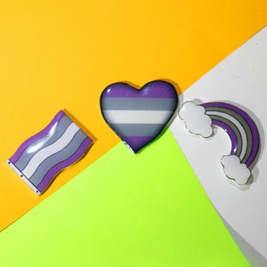 GraySexual Pride Pin Set, LGBTQ+, Handmade