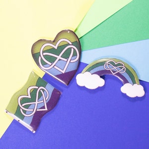 Classic Alternative Polyamory Pride Pin Set, LGBTQ+, Handmade
