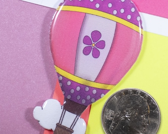 Sapphic Subtle Pride Hot Air Balloon Pin, LGBTQ+, Lesbian, WLW, Handmade