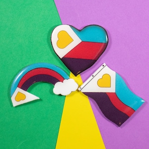 Modern Polyamory Pride Pin Set, LGBTQ+, Handmade