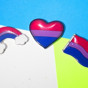 Bisexual Pride Pin Set, LGBTQ+, Handmade