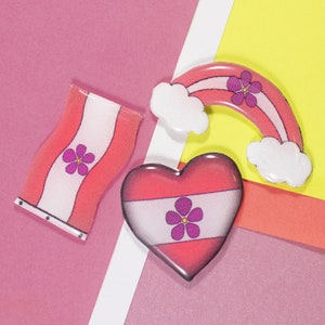 Sapphic Pride Pin Set, LGBTQ+, Lesbian, WLW, Handmade