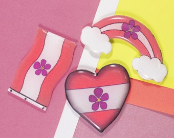 Sapphic Pride Pin Set, LGBTQ+, Lesbian, WLW, Handmade