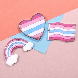 Femboy Pride Pin Set, LGBTQ+, Handmade