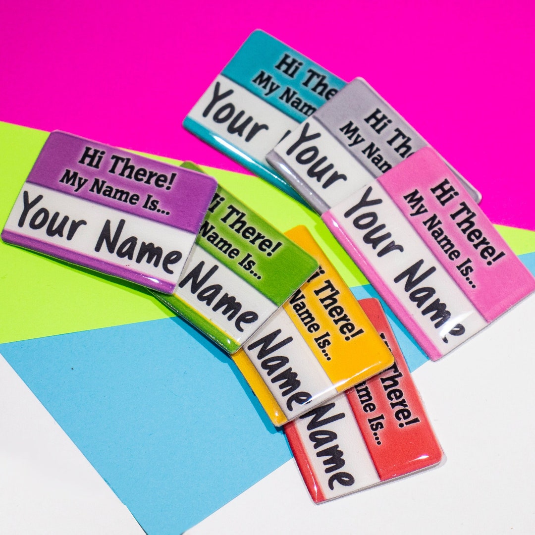 Custom Name Tag Pins, Handmade Etsy