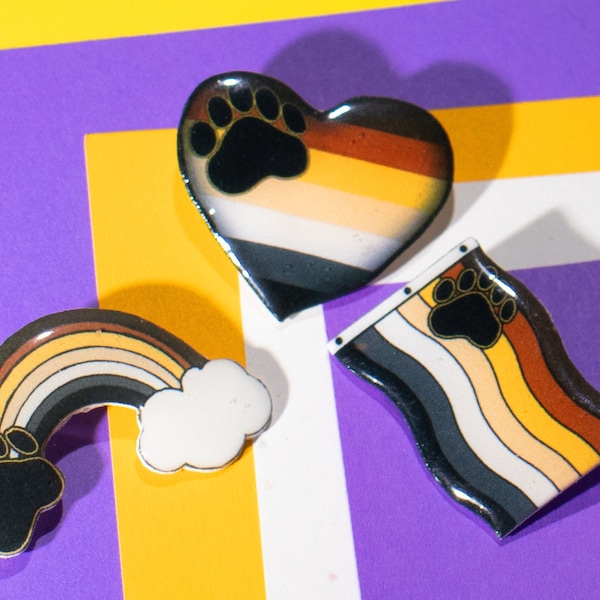 Bear Pride Pin Set, LGBTQ+, Handmade