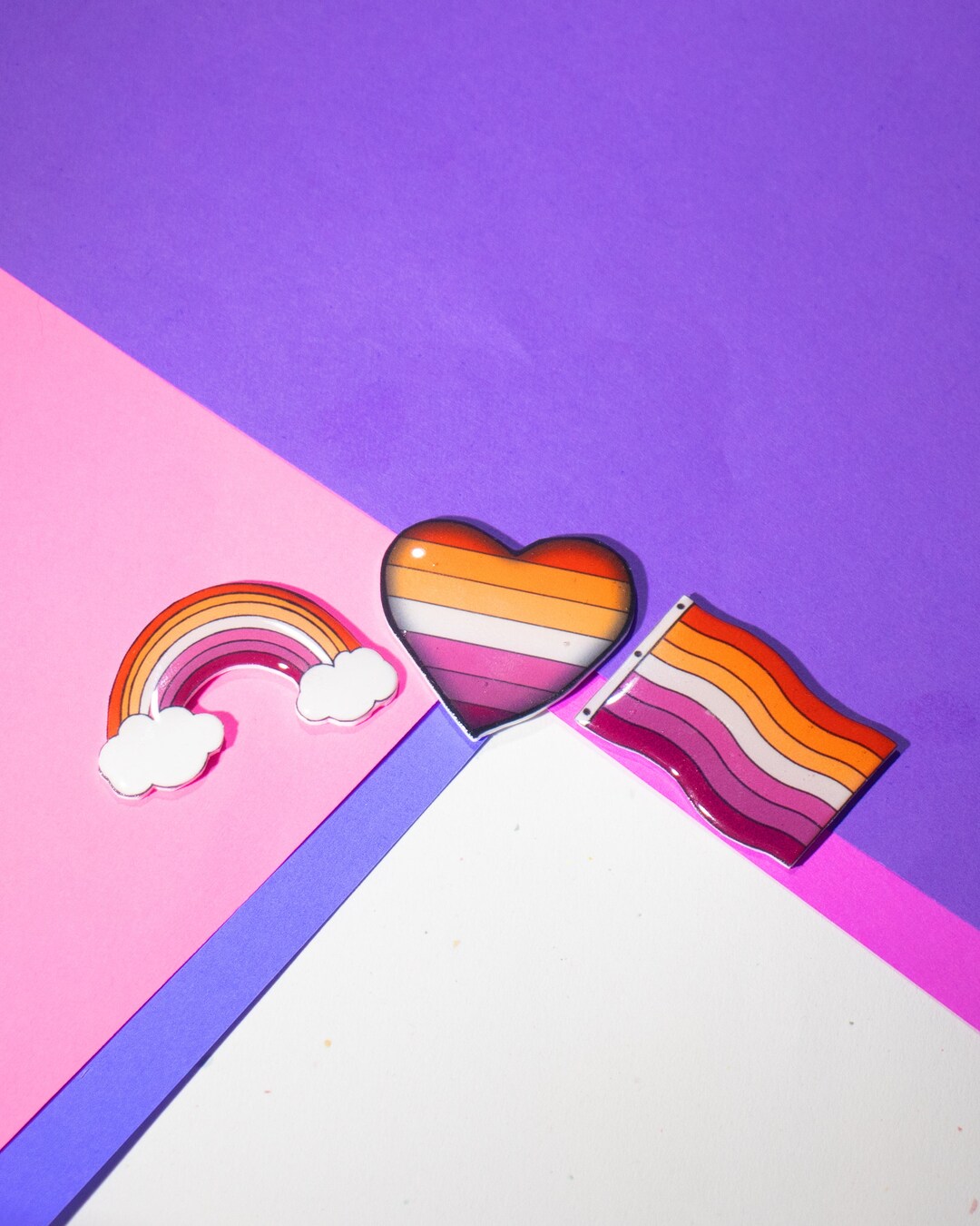 Lesbian Pride Pin Set, LGBTQ+, Sapphic, WLW, Handmade - Etsy
