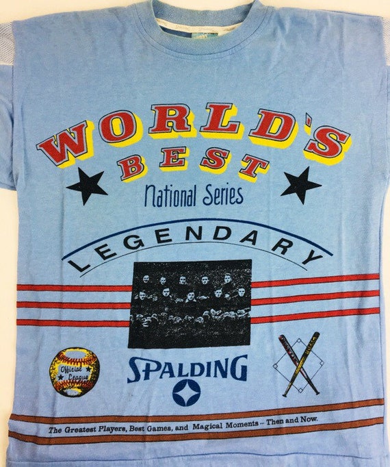 Vintage Baseball shirt Spalding Baseball Baby Blue