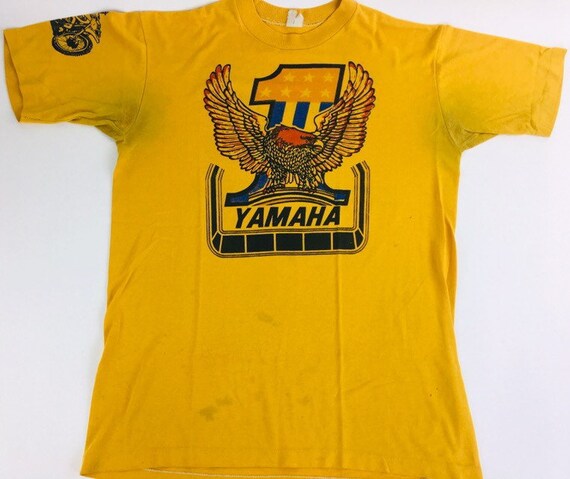 Vintage Yamaha Shirt 90s shirt Yellow tee Motorcyc