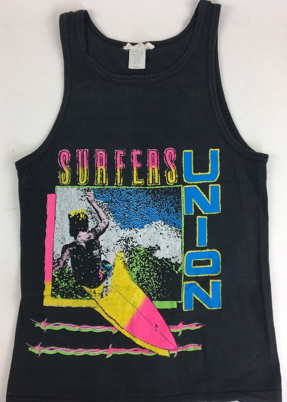 Vintage Tank Top Surfers Union Tank Top Neon Color