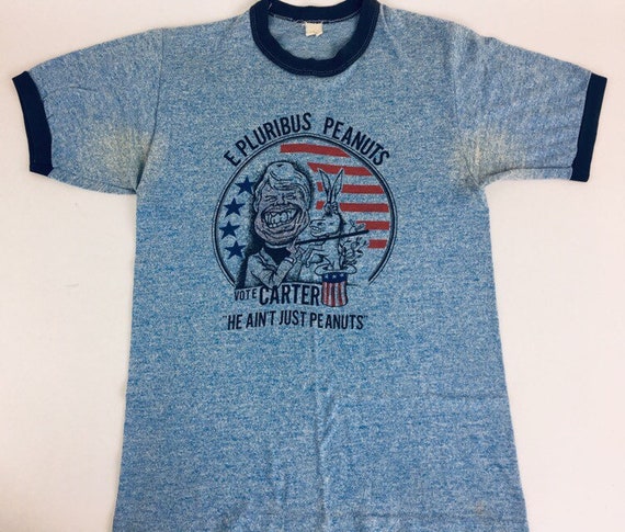 Vintage Jimmy Carrter shirt 1970s Tee 70s shirt Bl