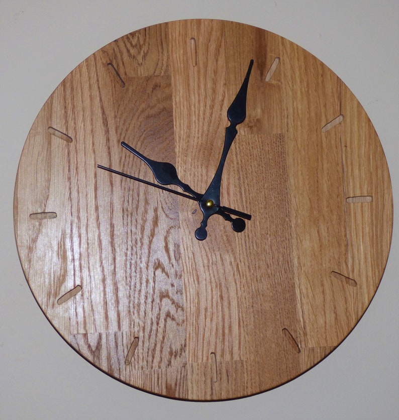 Solid Oak wall clock personalised optional Etsy