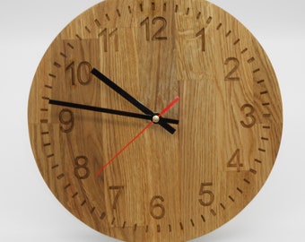 Solid Oak wall clock, personalised (optional) 7