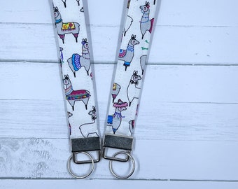 Llama Keychain, Animal Print Key Fob, Girls Gift