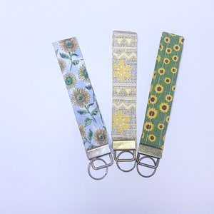 Floral Key Fob, Floral Keychain, Sunflower Key Fob, Sunflower Keychain, Birthday Gifts for Women, Gifts for Women