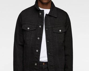 black short sleeve jean jacket