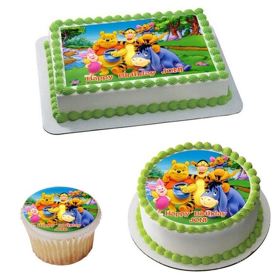 Edible Winnie The Pooh Cake Topper With Your Own Caption Etsy