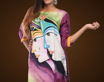 hand painted kurtis online