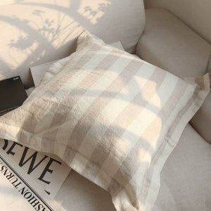 100% natural linen cushion cover pillowsham sofa cushion euro cover with Oxford flange decor cushion cover