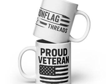 Taza de café "Veterano Orgulloso": Hilos de la Bandera de Hierro