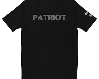Camiseta Patriot Stencil: Camiseta ajustada de algodón peinado