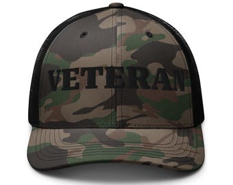 Gorra snapback bordada de camuflaje veterano / Gorra de camionero de malla Otto – Iron Flag Threads