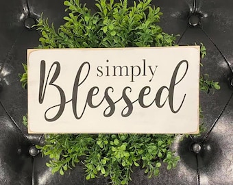 Simply Blessed, wood sign
