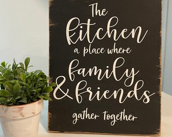 Kitchen, wood sign
