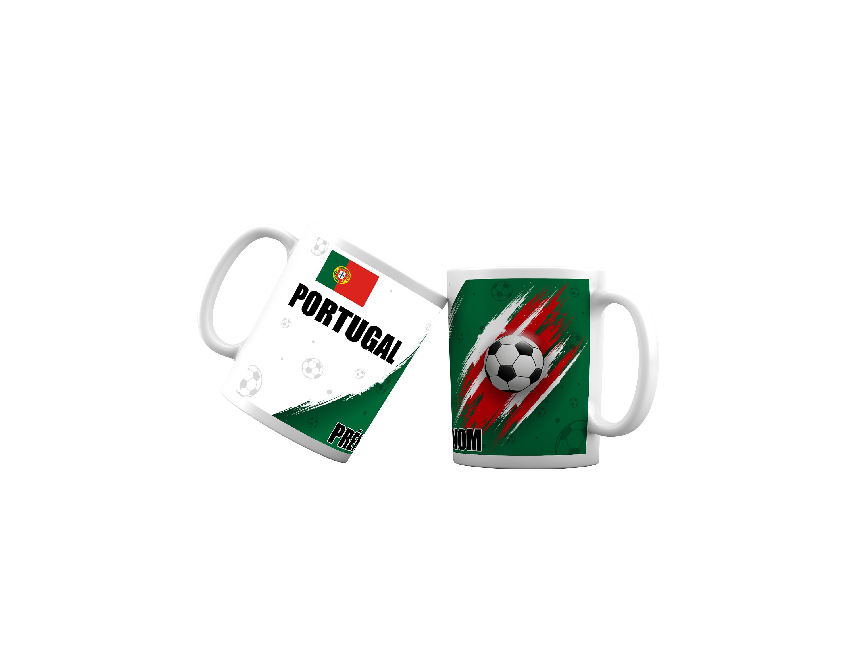 Mug Personnalisé Euro Équipe Portugal avec Prénom - Tasse Édition Foot