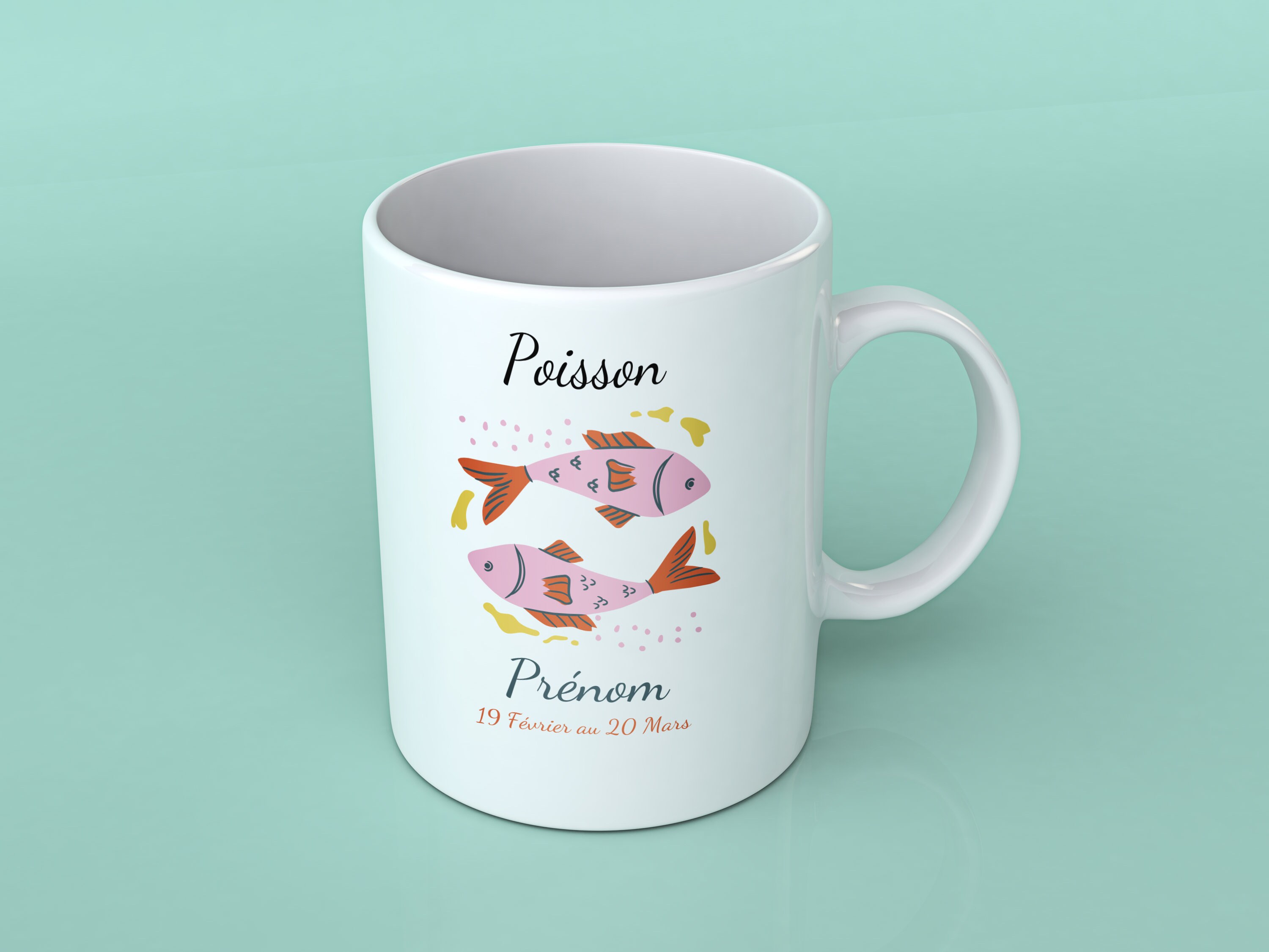 Mug Personnalisé Signe Du Poisson avec Prénom - Tasse Édition Horoscope