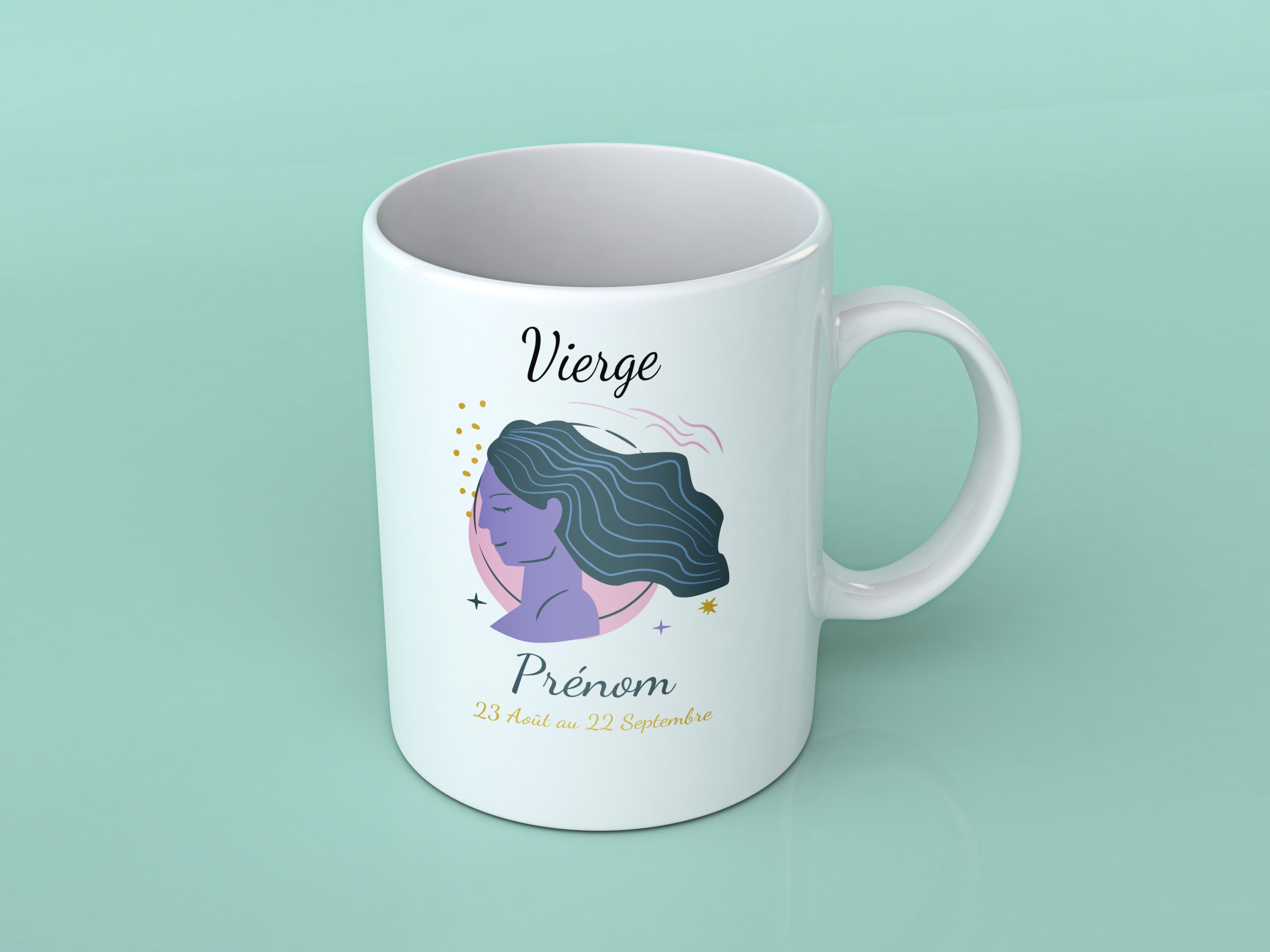 Mug Personnalisé Signe de La Vierge avec Prénom - Tasse Édition Horoscope