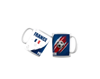 Mug personnalisé Euro équipe France avec prénom - Tasse édition foot