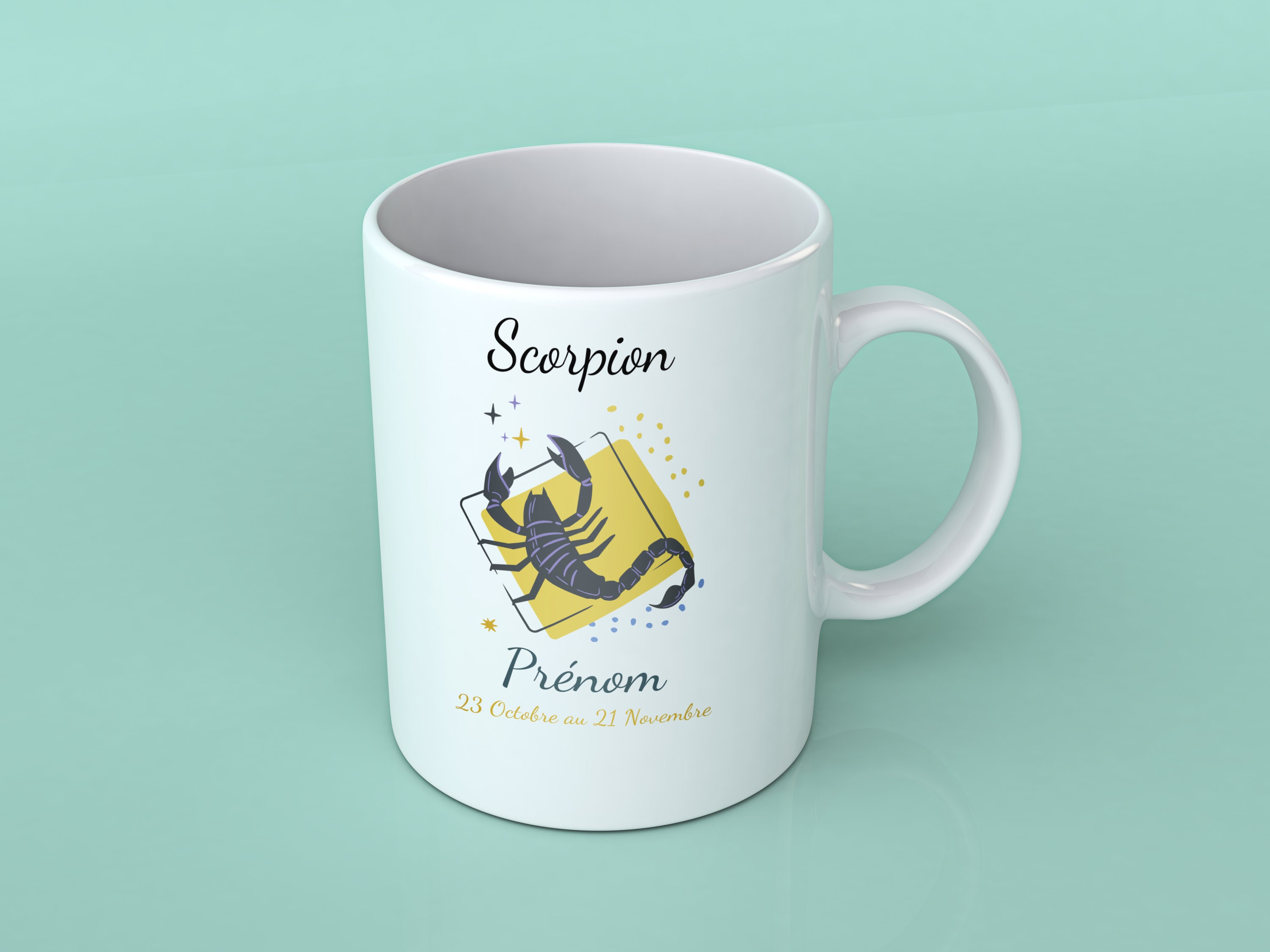 Mug Personnalisé Signe Du Scorpion avec Prénom - Tasse Édition Horoscope