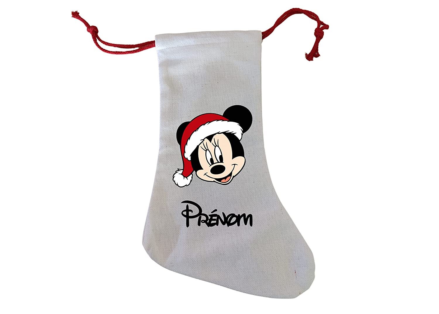 Chaussette de Noel Minnie Personnalisable avec Le Prénom