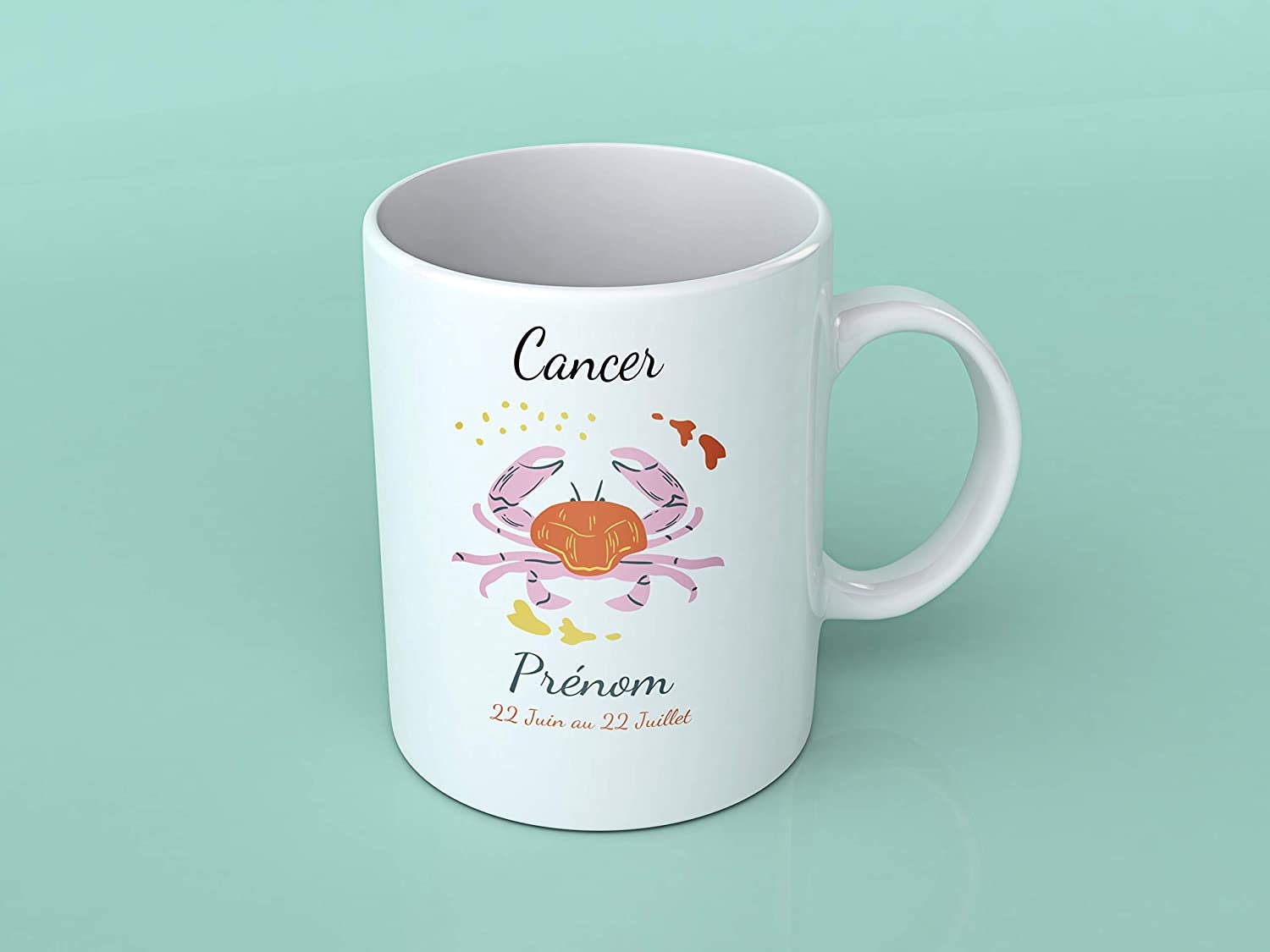 Mug Personnalisé Signe Du Cancer avec Prénom - Tasse Édition Horoscope