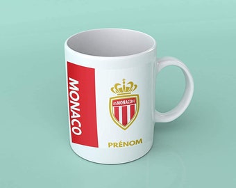Mug tasse personnalisé Monaco avec prénom - Tasse édition foot AS Monaco
