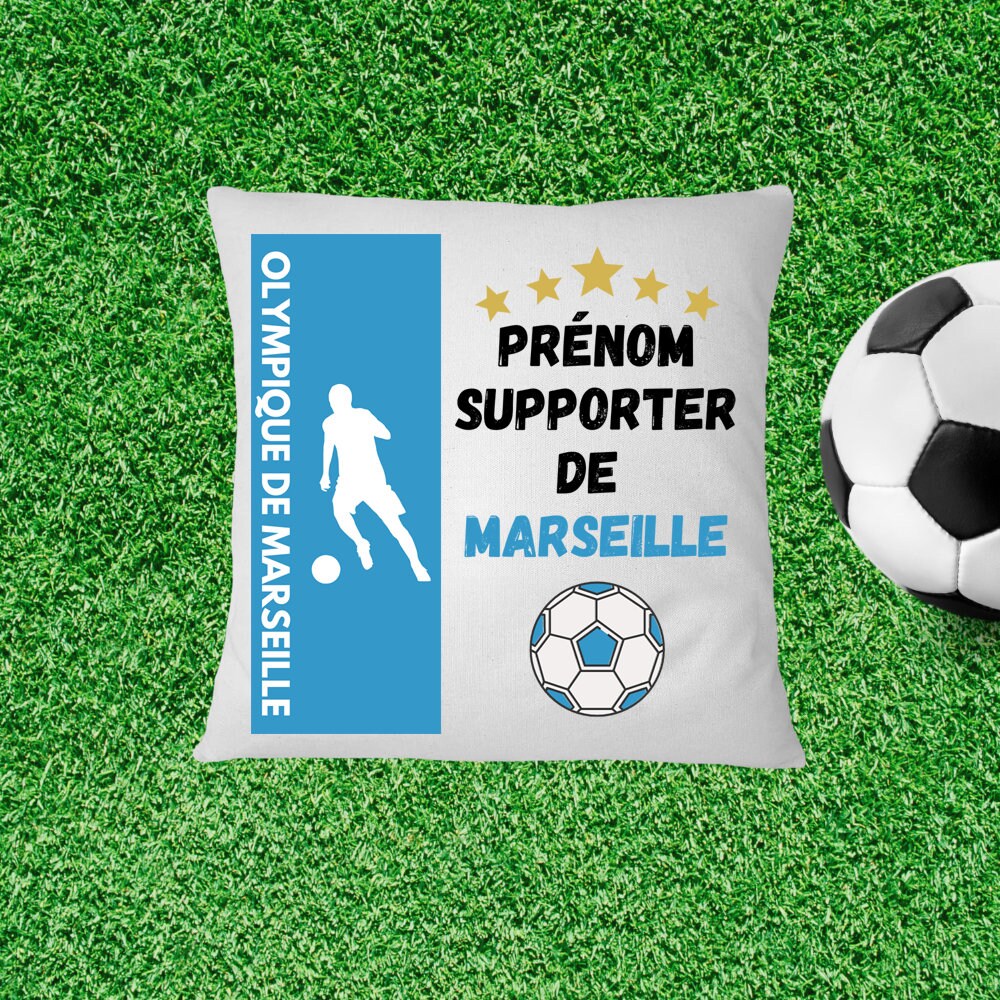 Coussin Personnalisé Foot Om et Prénom