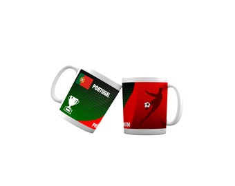 Mug tasse personnalisé Foot Portugal avec prénom