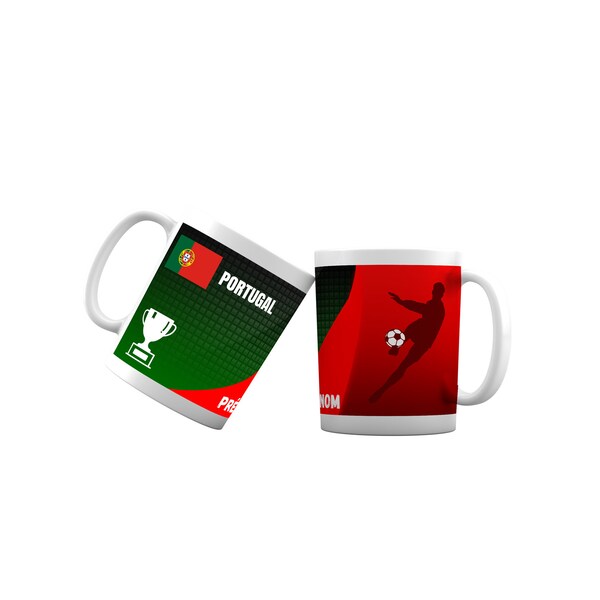 Mug tasse personnalisé Foot Portugal avec prénom