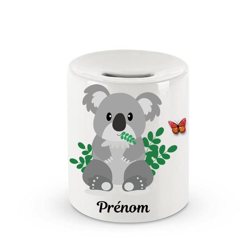 Tirelire Céramique Personnalisée avec Koala et Prénom