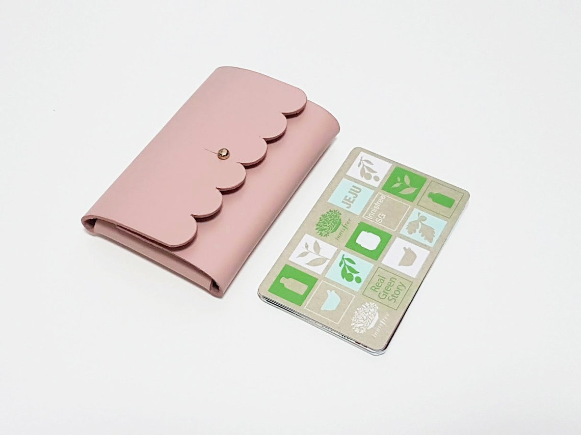 Leather Card Wallet Women. Leather Card Case.leather Name Etsy