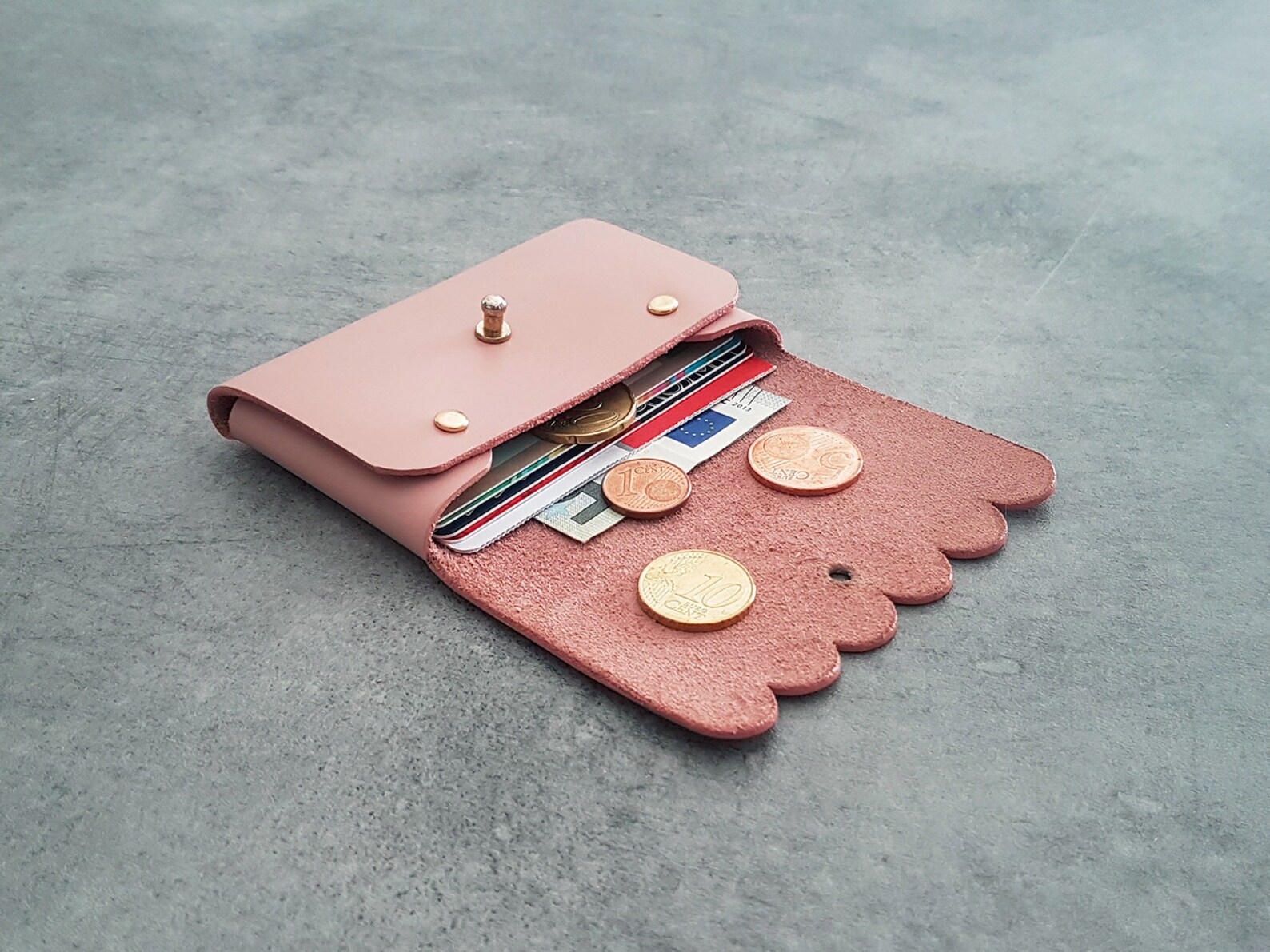 Leather Card Wallet Women. Leather Card Case.leather Name Etsy