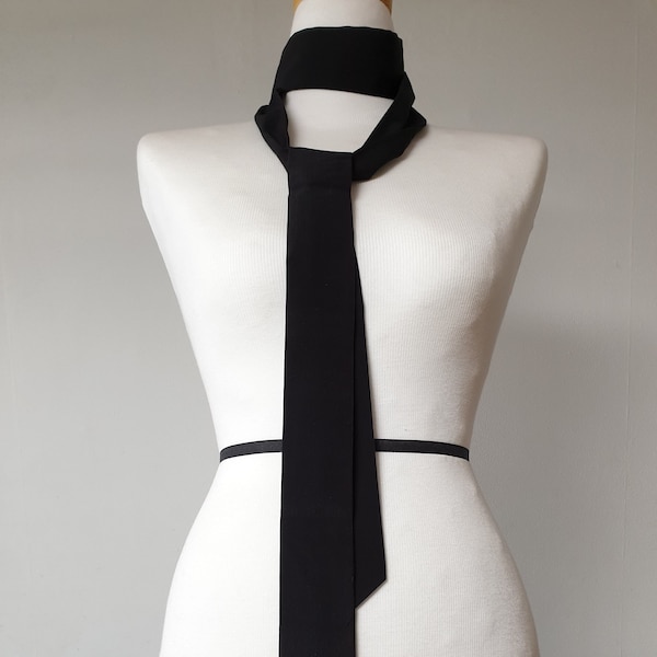 Solid long skinny scarf, solid long  scarf, long tie, fabric belt, neck tie, black skinny scarf, neck scarf