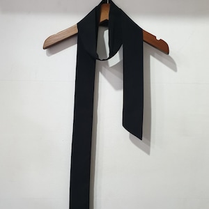 Middle size(53x1.96 inches) tie, solid skinny scarf, skinny tie, neck tie, black skinny scarf, neck scarf