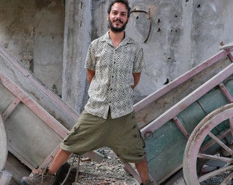 Men's Raw Cotton Harem Pants: Baggy Aladin Style
