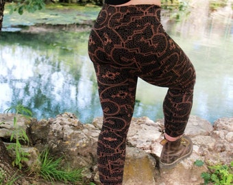 Leggings shipibo, Shipibo print, Yoga leggings, Geometric leggings, Goa Psy Trance Leggings