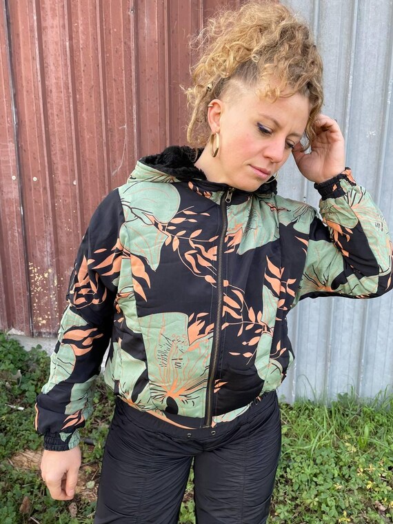 Floral Fleece Bomber Jacket