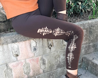 High-Waisted Side Slit Leggings | Trendy Cut-Out Athletic & Casual Pants